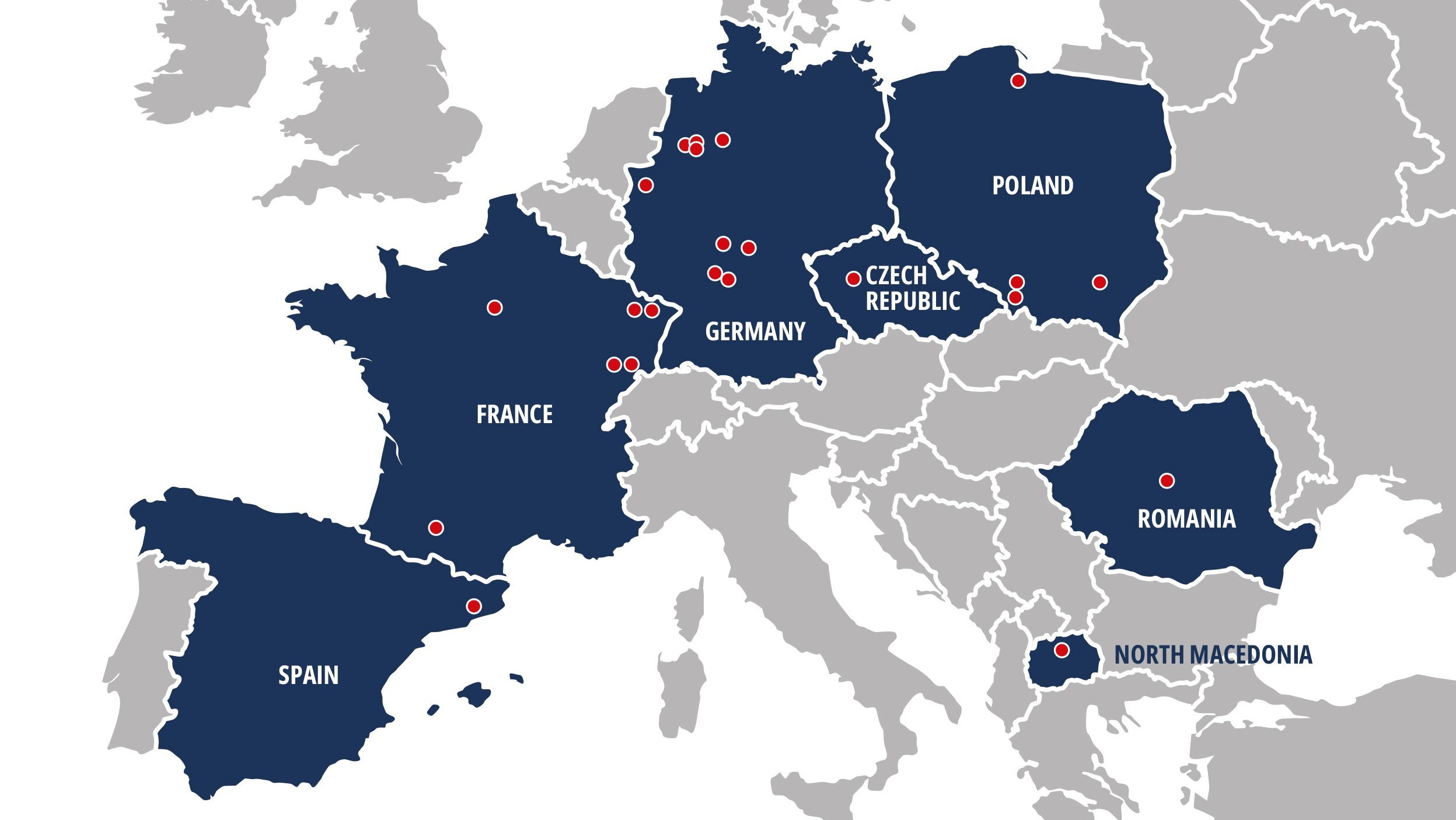 23 Standorte | Sieben europäische Länder